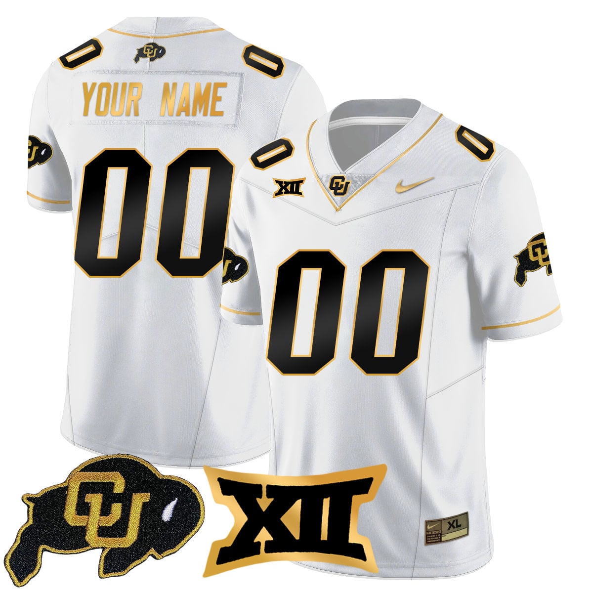 Custom Colorado Buffaloes 2024 Vapor Limited Gold Jersey - All Stitched