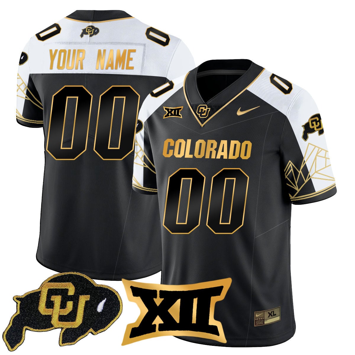 Custom Name/Gender Colorado Buffaloes 2024 Vapor Limited Gold Jersey N3 - All Stitched