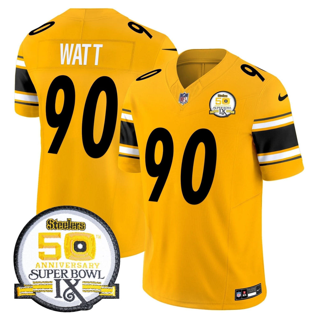PIT 50th Anniversary Of Super Bowl IX Patch Vapor Limited Jersey
