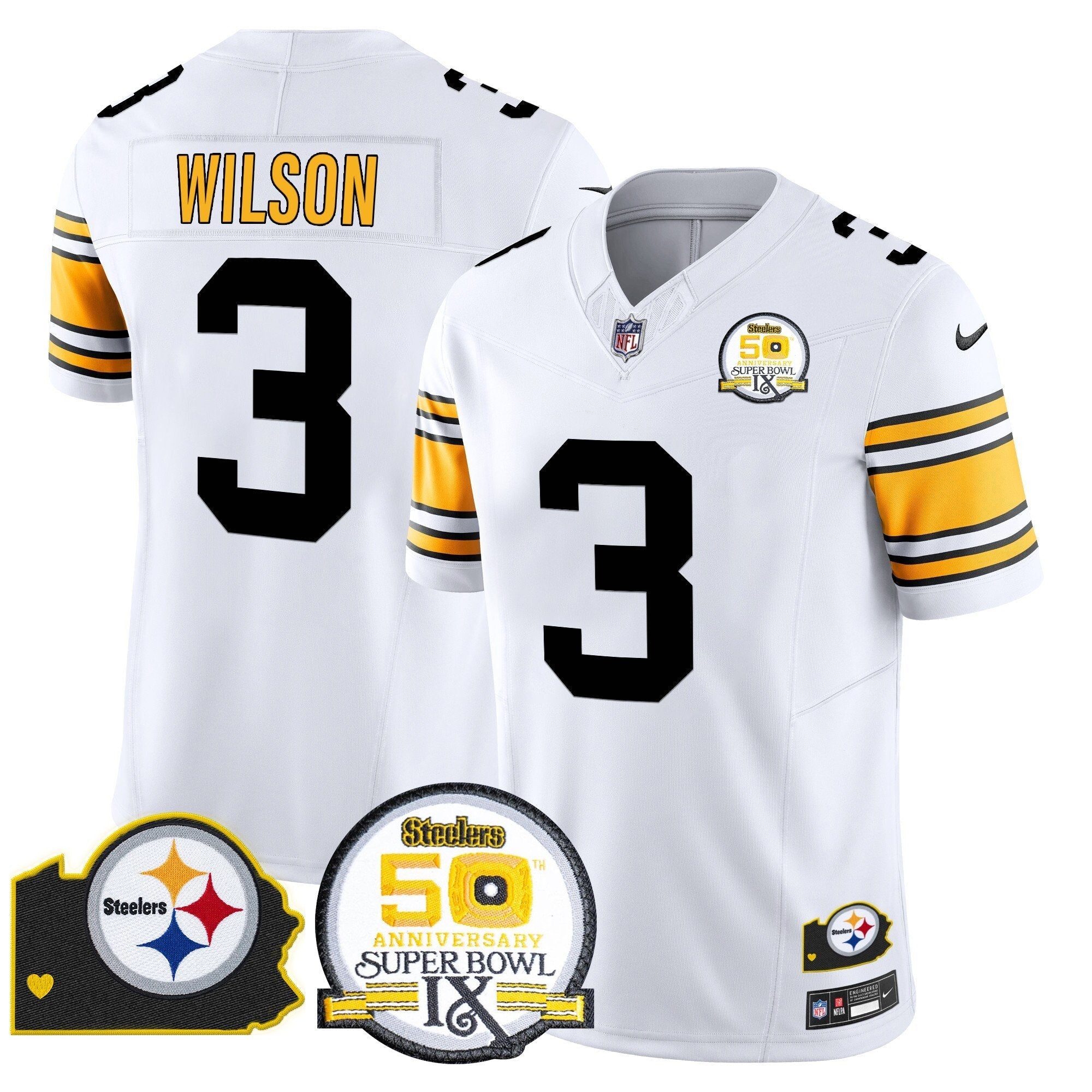 PIT 50th Anniversary Of Super Bowl IX & Map Patch Vapor Limited Jersey