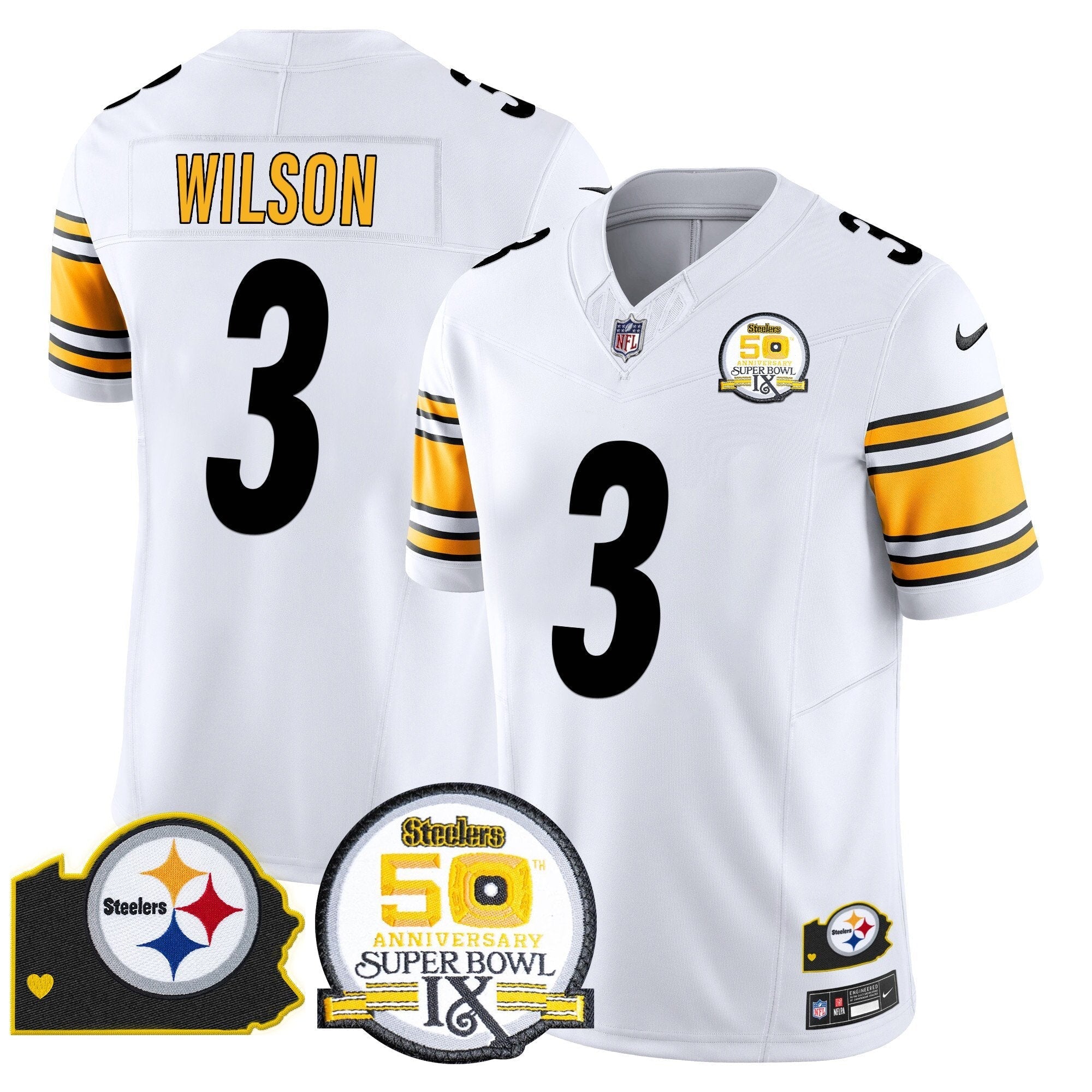 PIT 50th Anniversary Of Super Bowl IX & Map Patch Vapor Limited Jersey