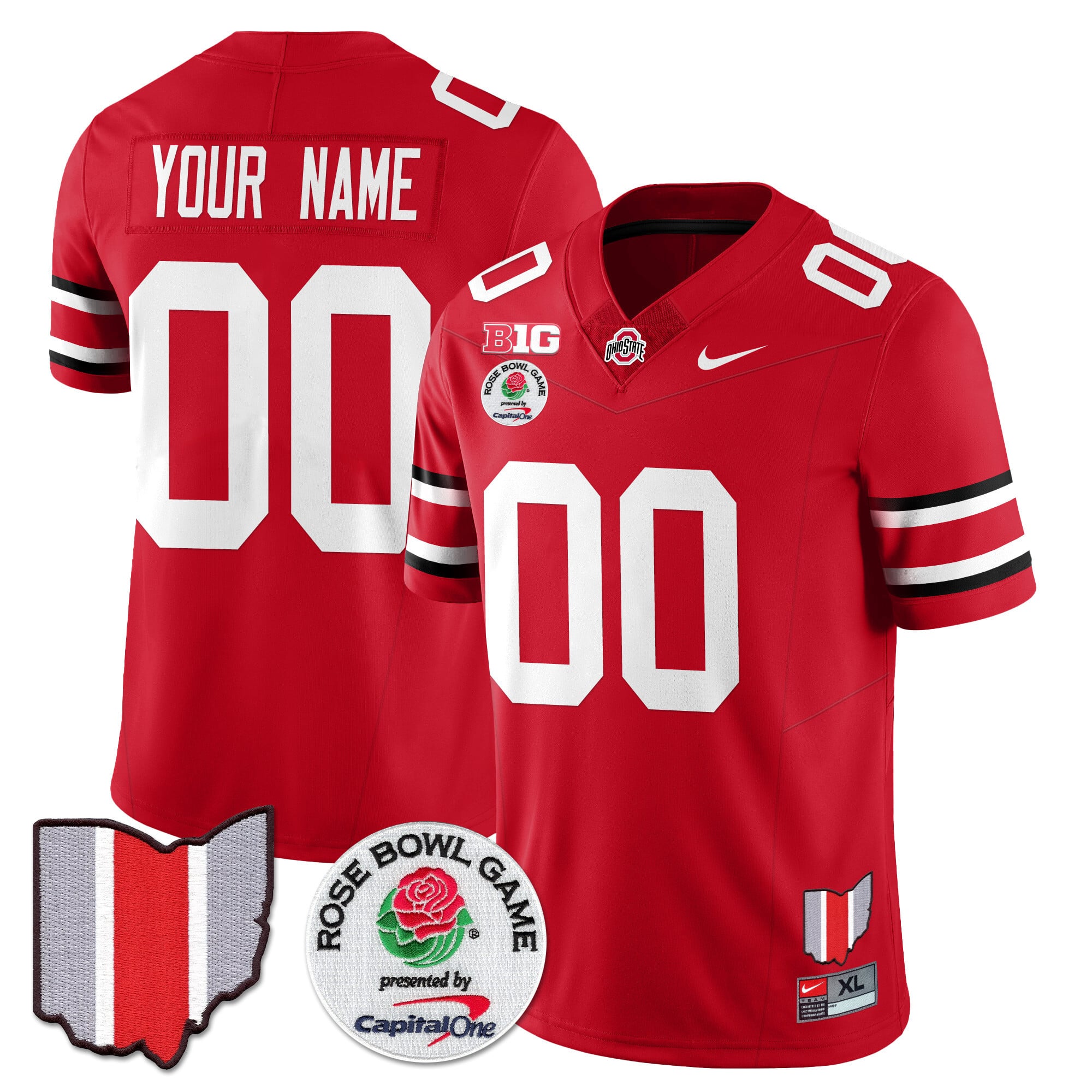 Custom Gender/Name Ohio State Buckeyes 2024 Rose Bowl Jersey N1 - All Stitched