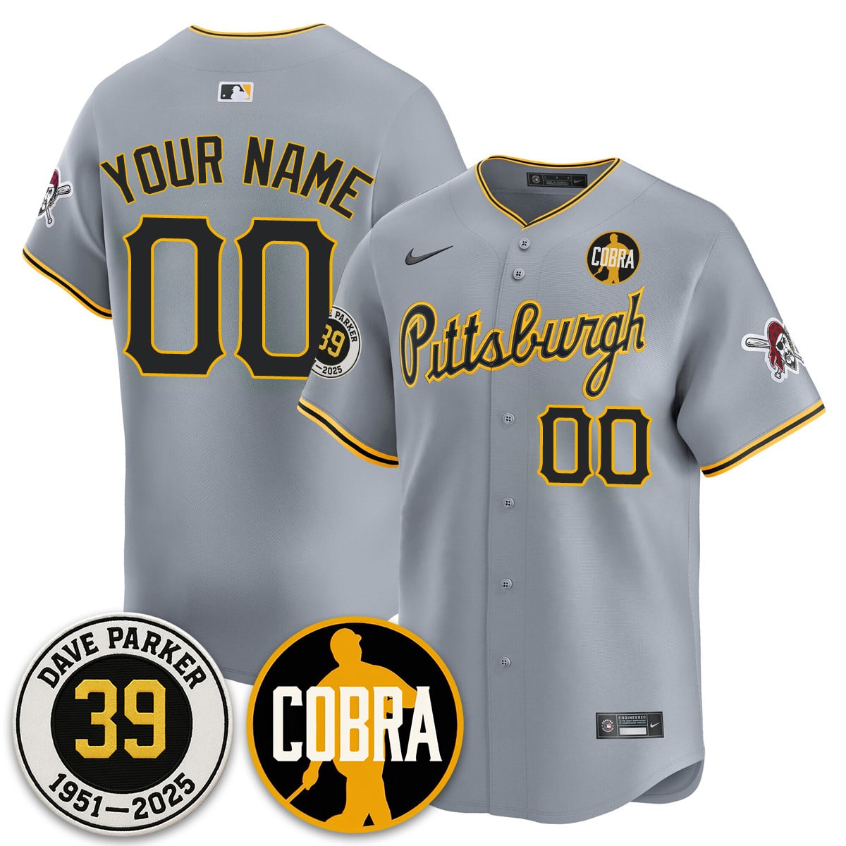 Custom Pittsburgh Pirates Memories Dave Parker Jersey- COBRA Patch - All Stitched