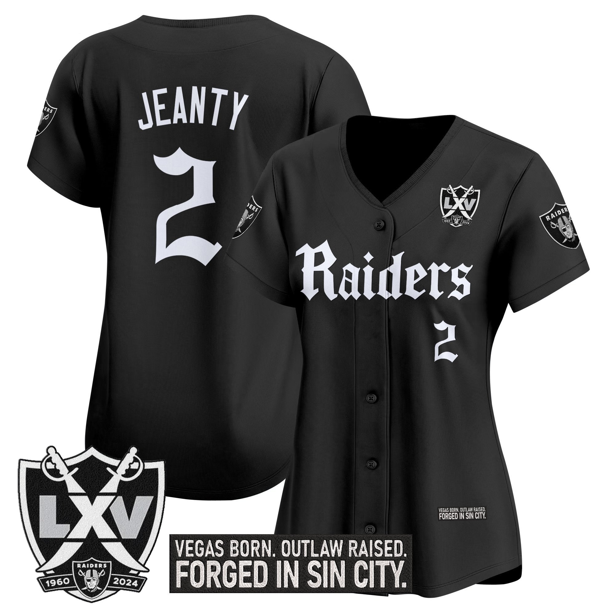 Women's LVR 'Gothic Sin City Shadows Edition' Vapor Baseball Jersey - All Stitched