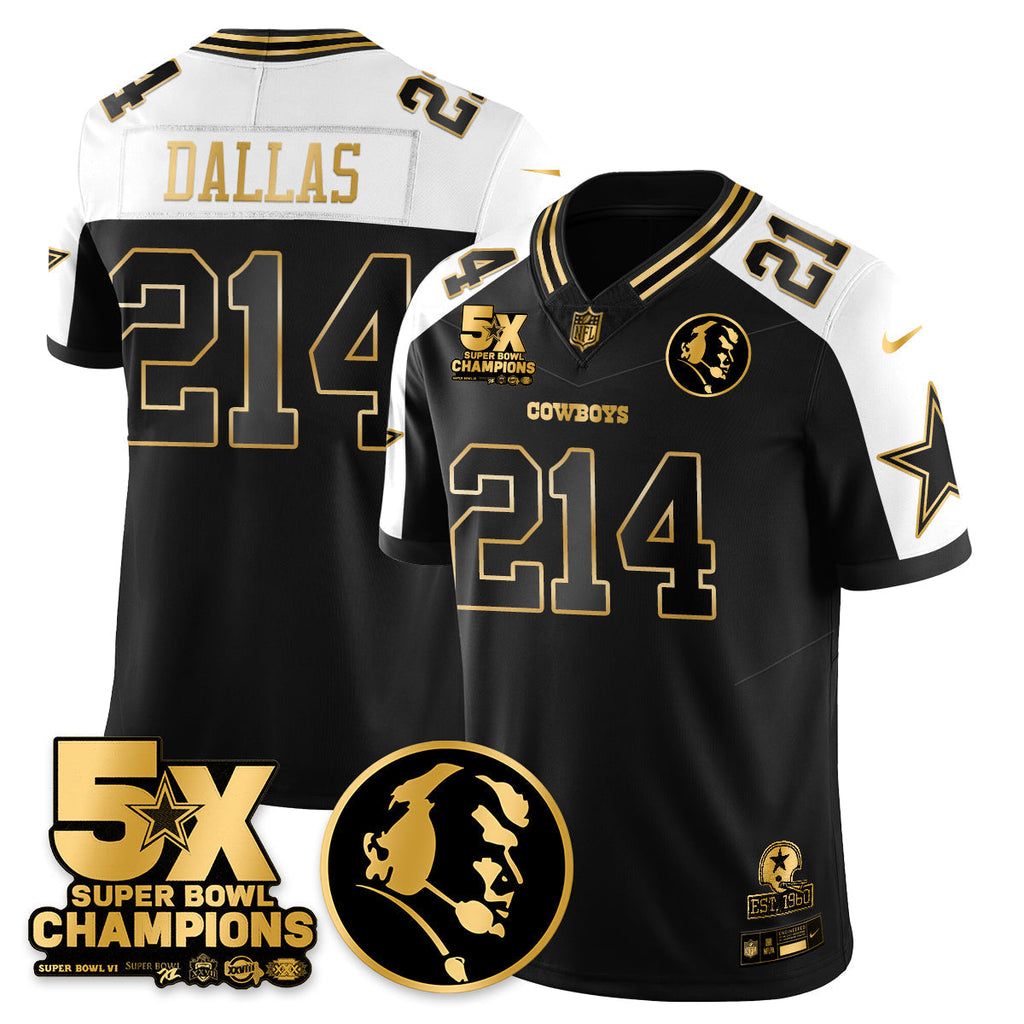 DAL 5-Time Champions Vapor Limited Gold Jersey - John Madden Patch