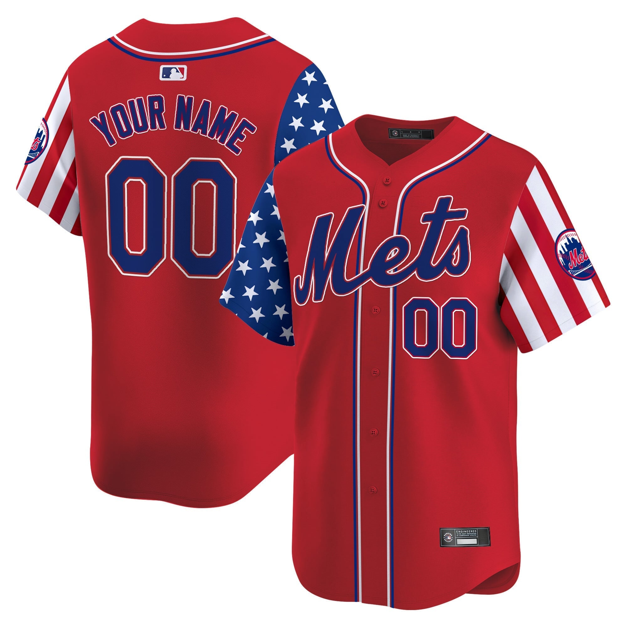 Custom Gender/Name New York Mets 2025 Independence Day Vapor Premier Limited Jersey - All Stitched