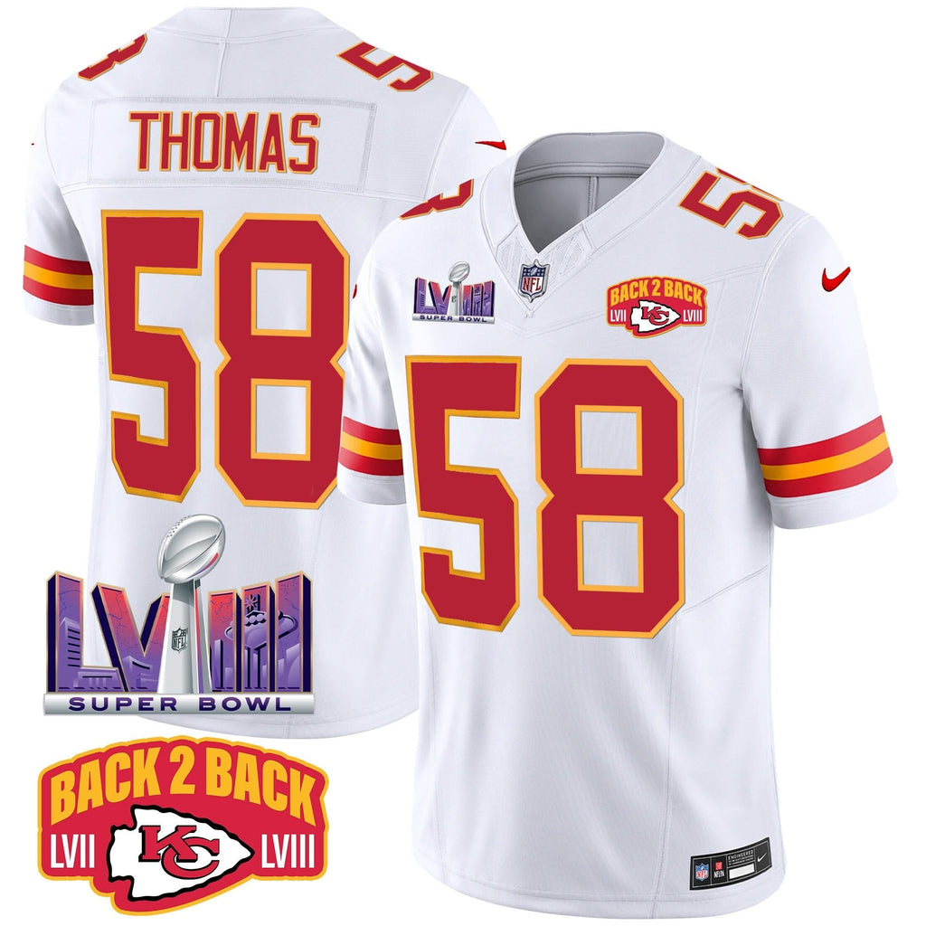 KC Super Bowl LVIII & Back 2 Back Patch Vapor Jersey