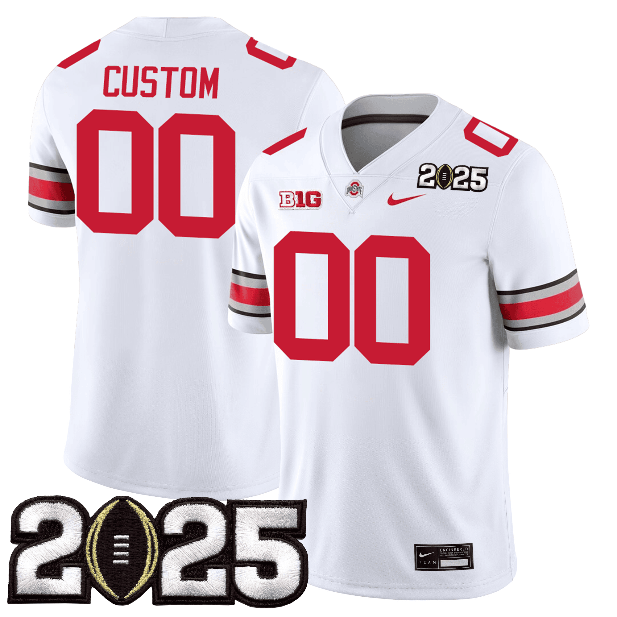 Custom Name/Gender Ohio State Buckeyes Jersey - CFP Final Patch - All Stitched