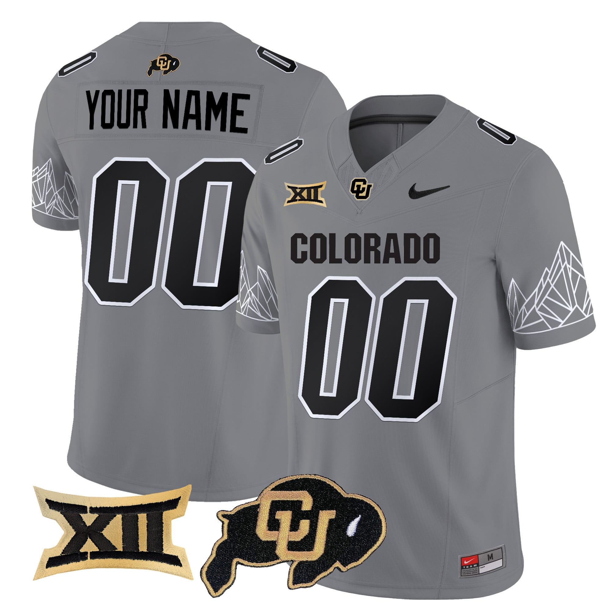 Custom Name/Gender Colorado Buffaloes Vapor Limited Jersey V3 - Big 12 XII Patch - All Stitched