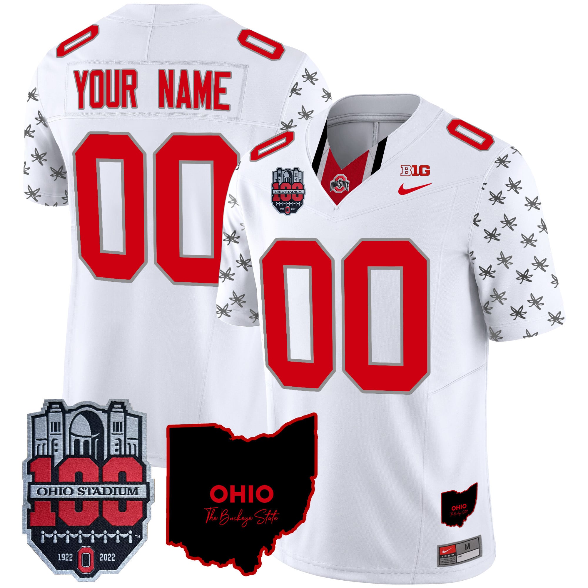 Custom Name/Gender Ohio State Buckeyes 100th Anniversary Patch Vapor Limited Jersey - All Stitched