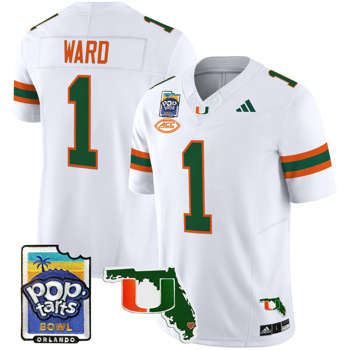Men's Miami Hurricanes 2025 PopTarts Bowl Patch Vapor Limited Jersey - All Stitched