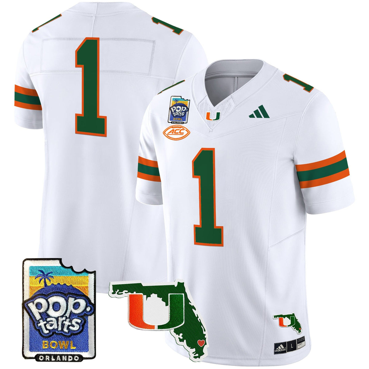 Men's Miami Hurricanes 2025 PopTarts Bowl Patch Vapor Limited Jersey - All Stitched