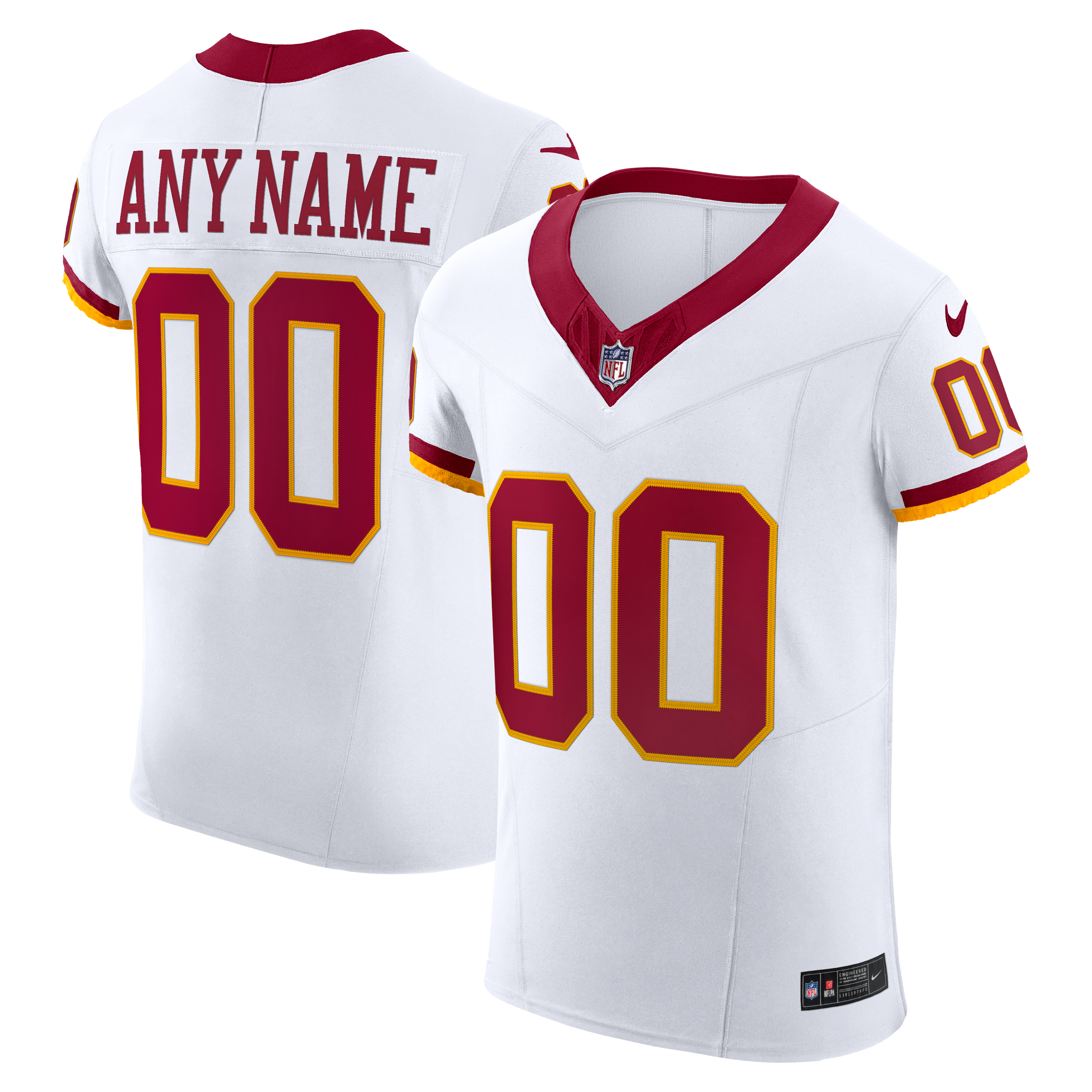 Men's Washington Commanders Nike White Vapor Fuse Elite Custom Jersey