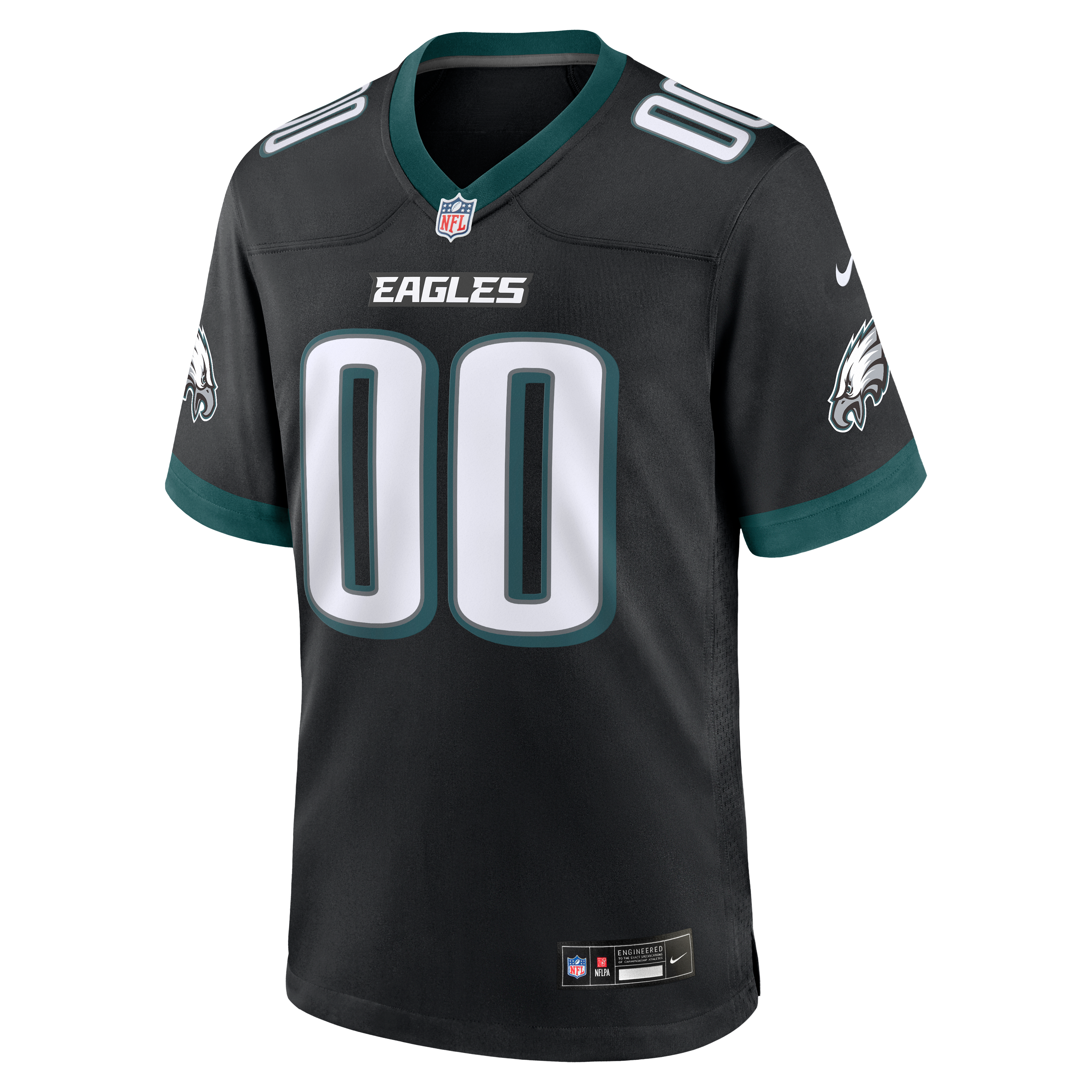 Men's Philadelphia Eagles Nike Black Alternate Custom Game Jersey