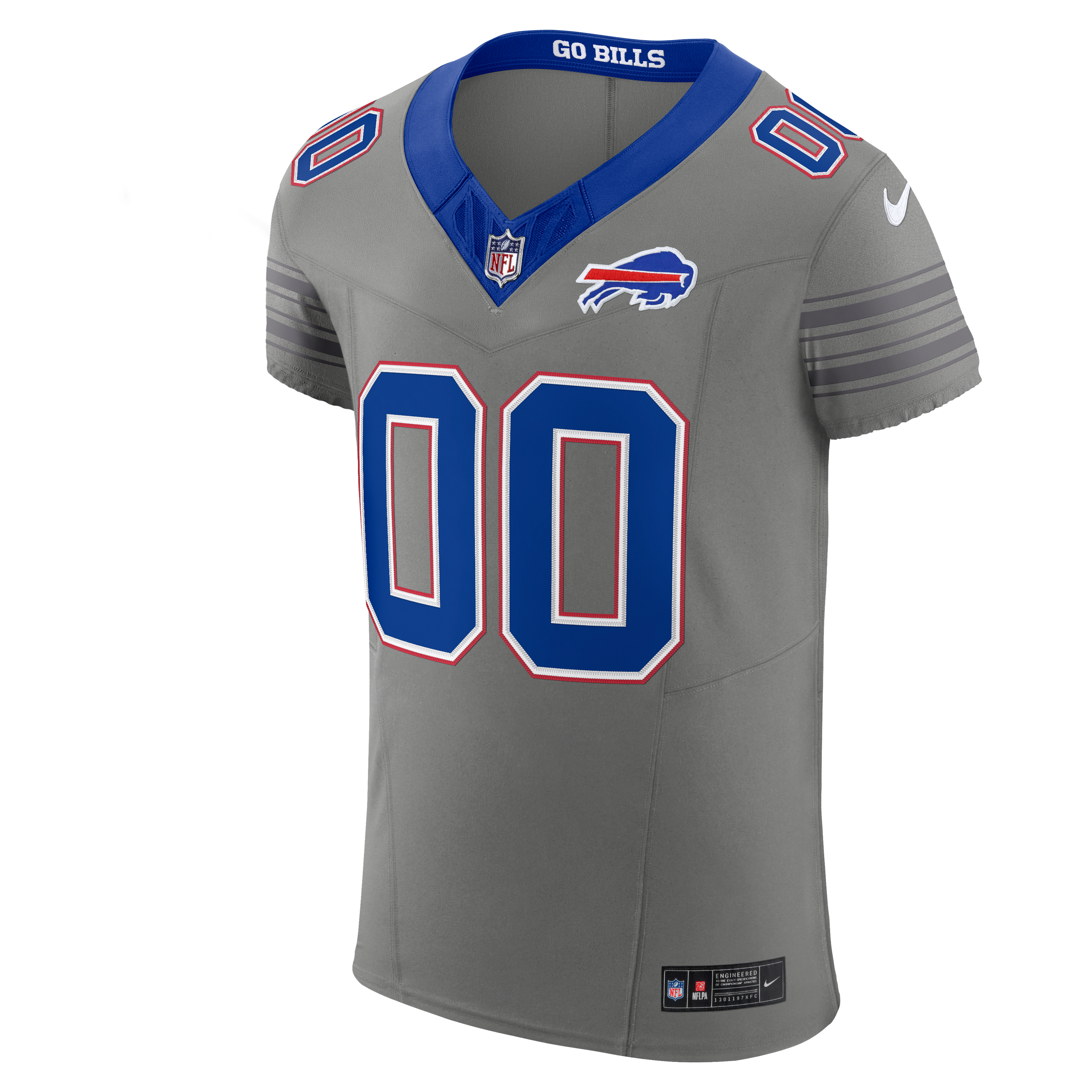Men's Buffalo Bills Nike Gray Nickel City Vapor Fuse Custom Elite Jersey